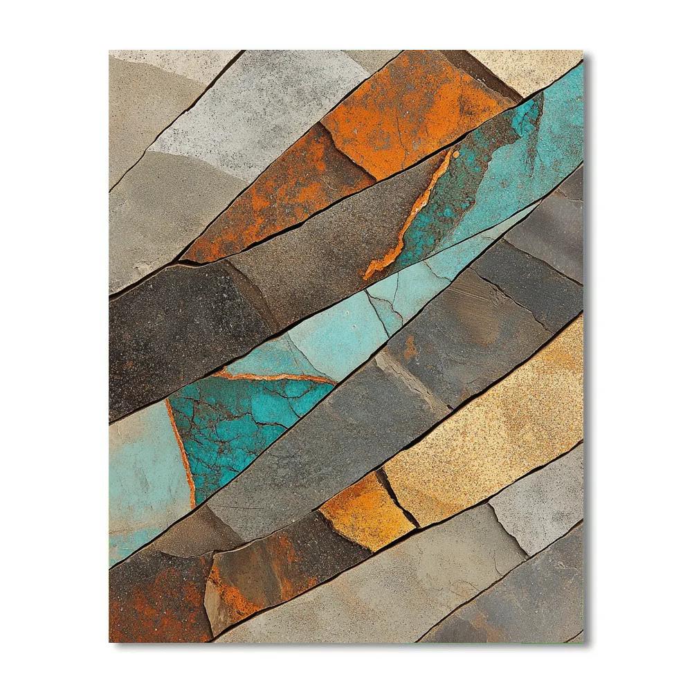 Leonardo Da Vinci Inspired Mineral Vein Cross Section Paint by numbers art