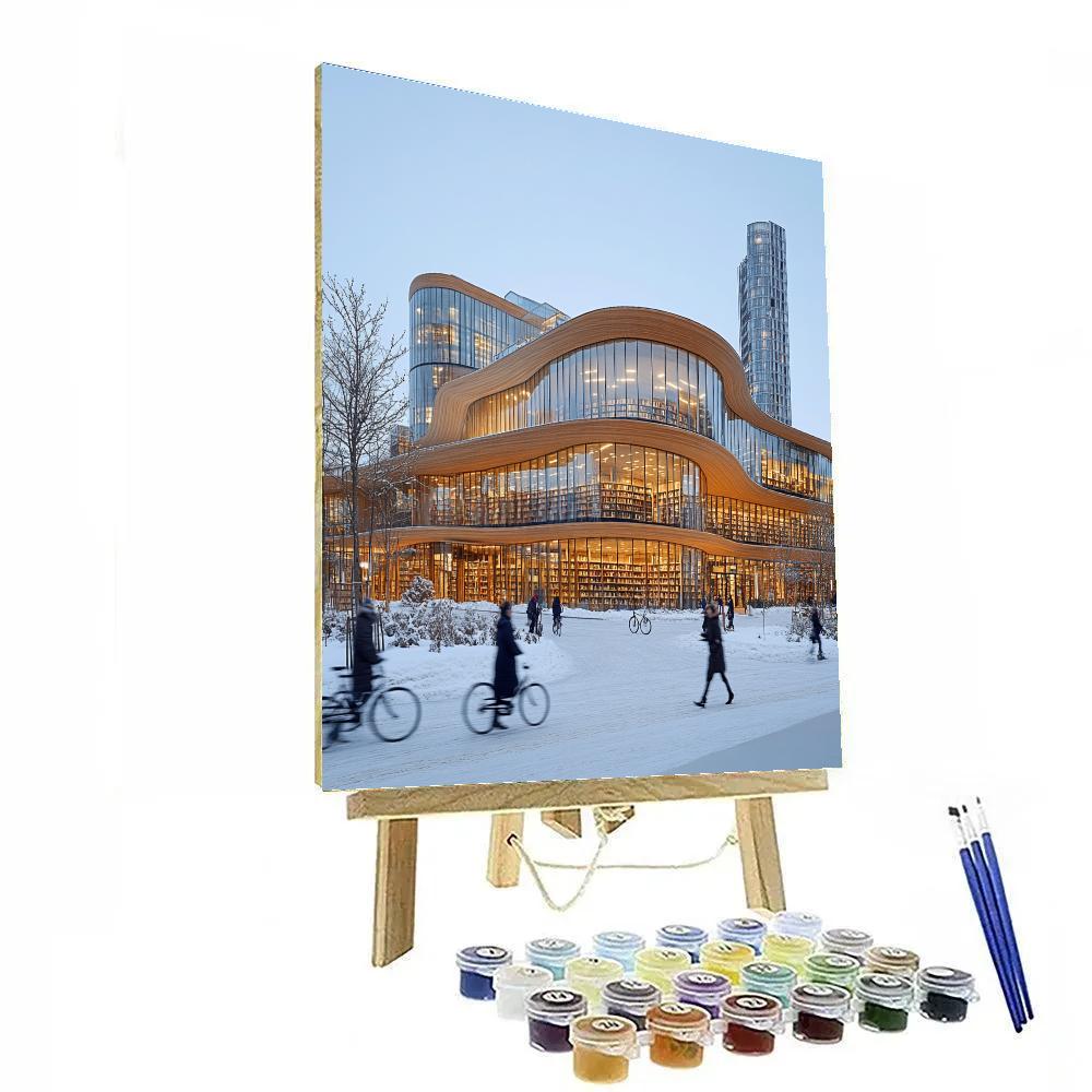 Oodi Central Library Plaza Helsinki Finland Number painting