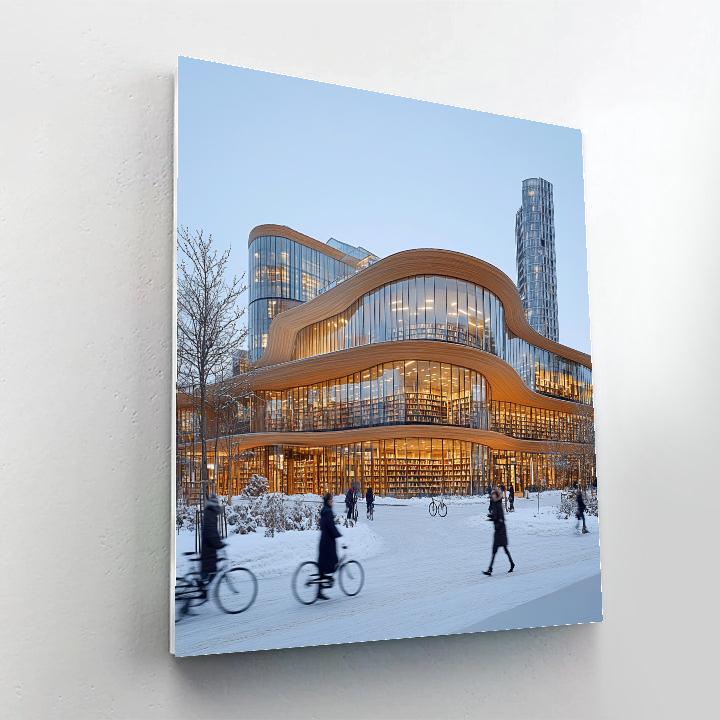 Oodi Central Library Plaza Helsinki Finland Number painting