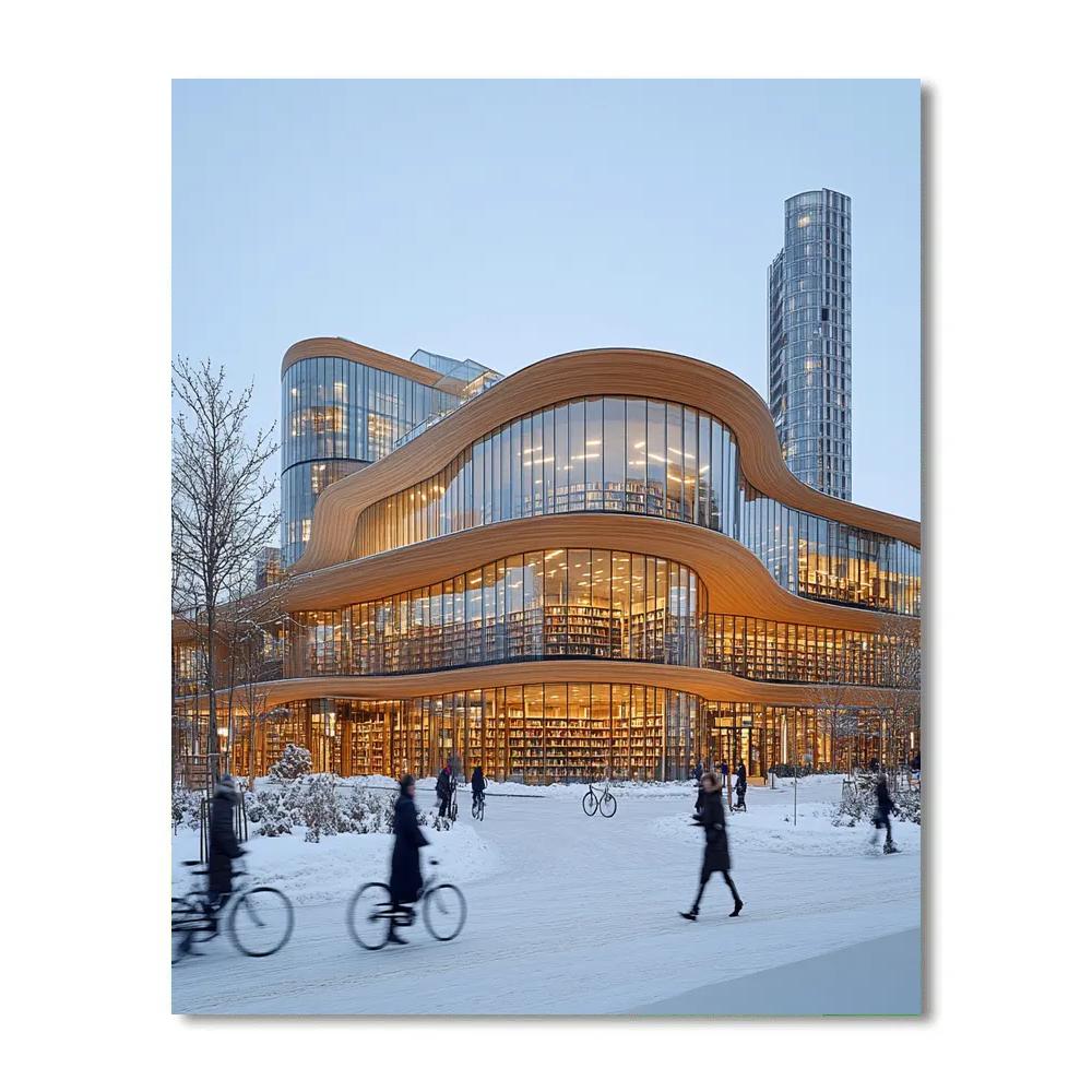 Oodi Central Library Plaza Helsinki Finland Number painting