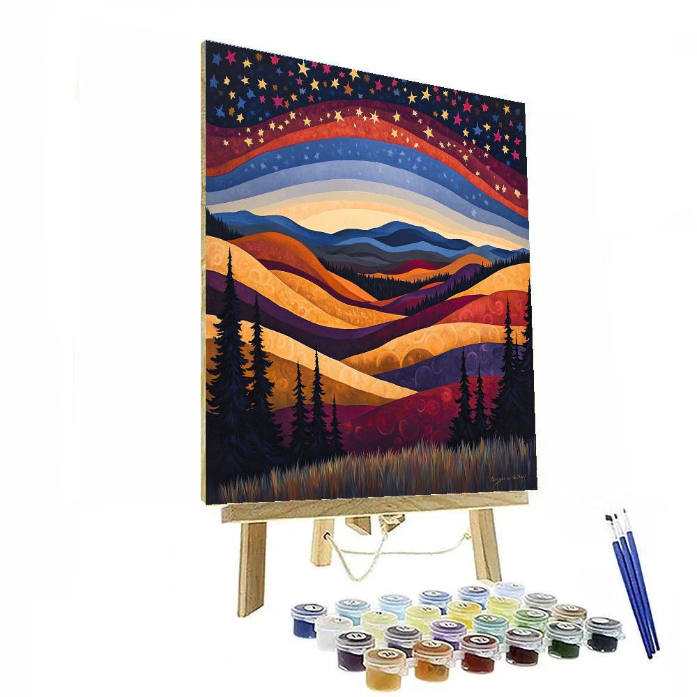 J E H MacDonald Inspired Autumn Constellations Above Algoma Hills paint by numbers