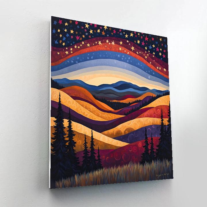 J E H MacDonald Inspired Autumn Constellations Above Algoma Hills paint by numbers