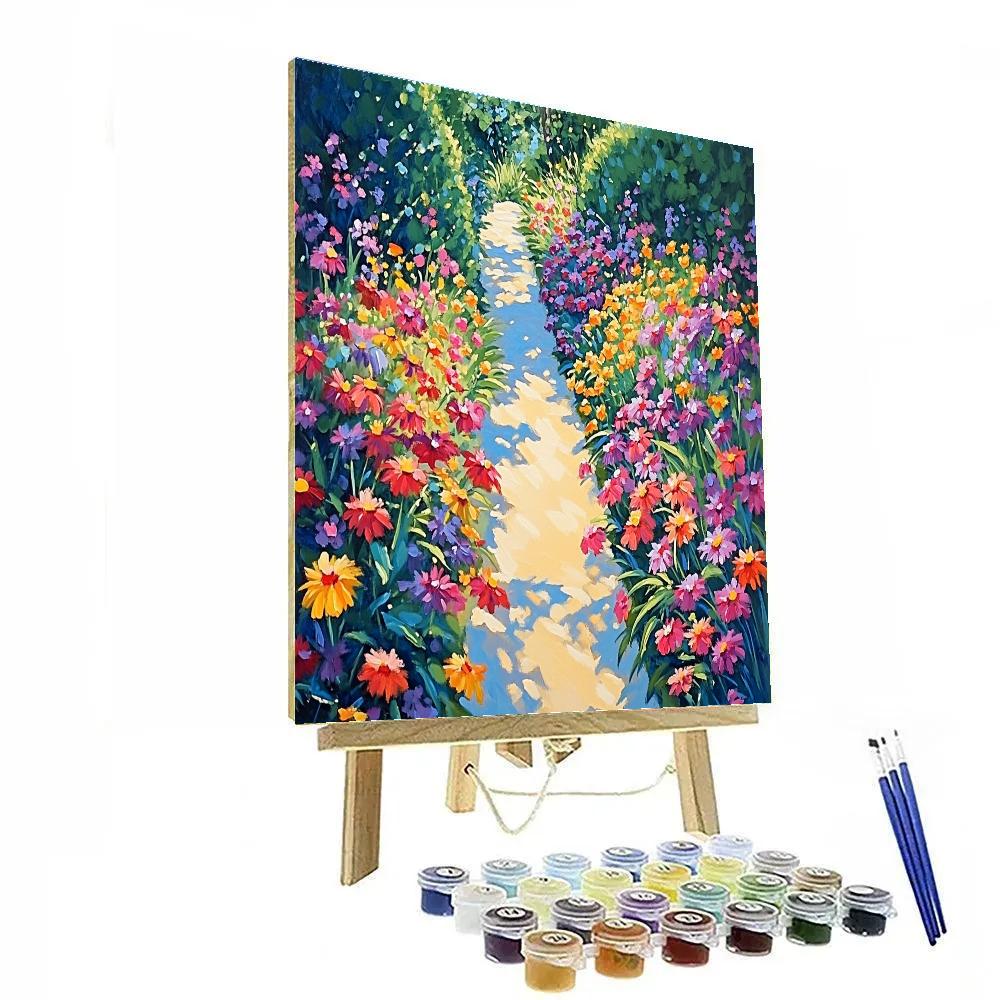 Claude Monet Inspired Sunlit Garden Path In Summer Painting by numbers kit