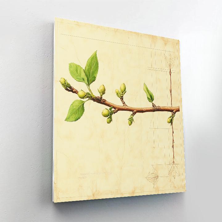Leonardo Da Vinci Inspired Orchard Branch Study Number painting