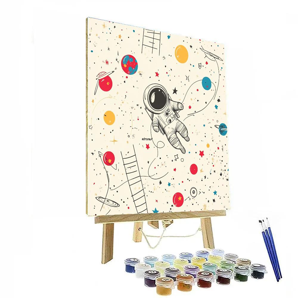 Joan Miro Inspired Dreaming Astronaut Painting by numbers kit