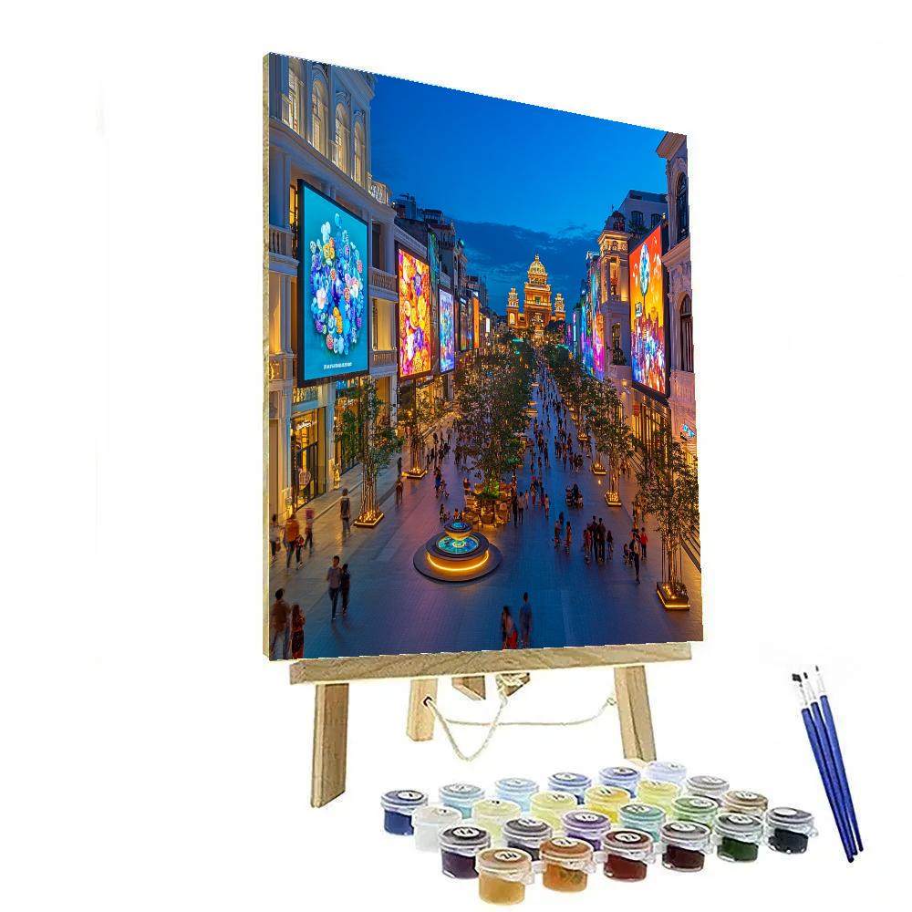 Nguyen Hue Walking Street Ho Chi Minh City Vietnam paint by numbers