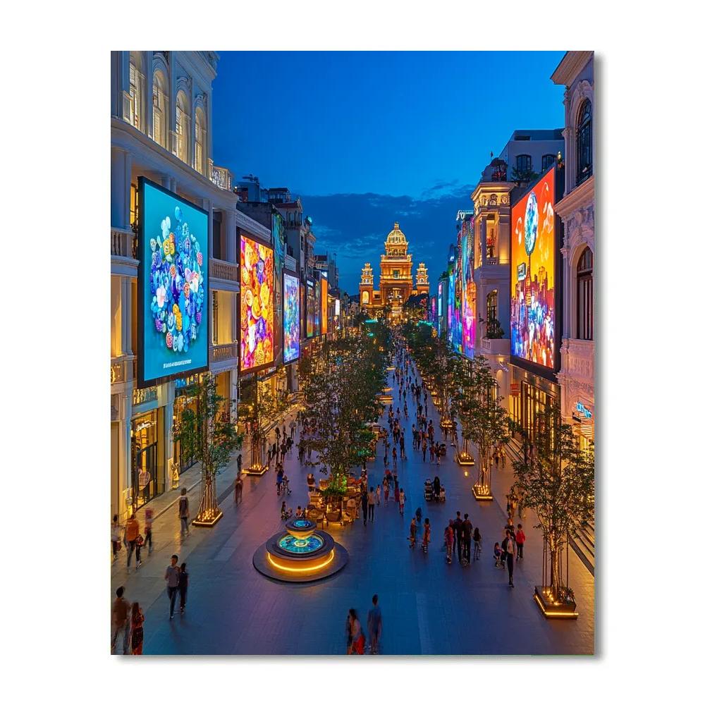 Nguyen Hue Walking Street Ho Chi Minh City Vietnam paint by numbers