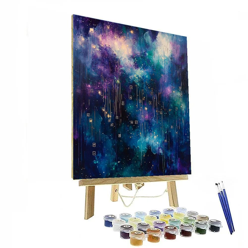 Jackson Pollock Inspired Nebulae Rhythm Constellation paint by color