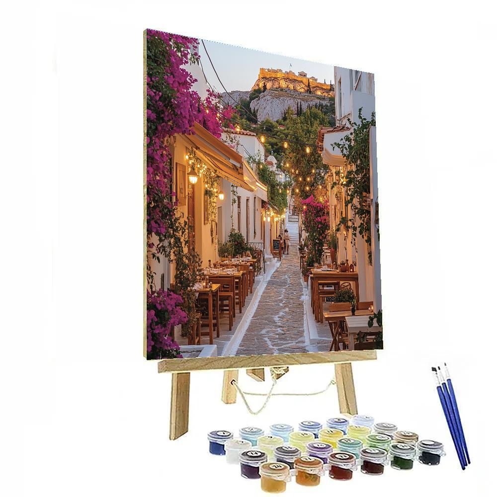 Plaka Old Quarter Streets Athens Greece painting number kit
