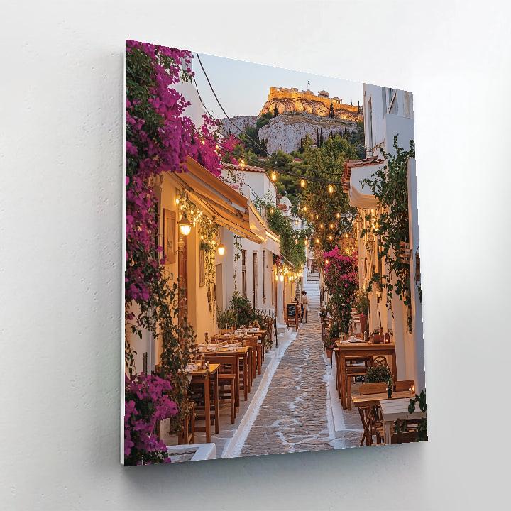 Plaka Old Quarter Streets Athens Greece painting number kit