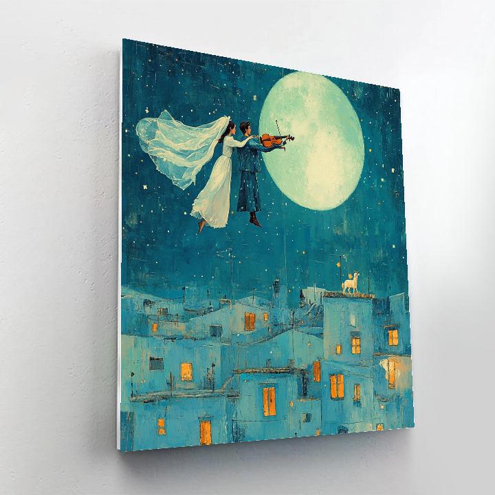 Marc Chagall Inspired Lovers Above The Moonlit City DIY paint by numbers