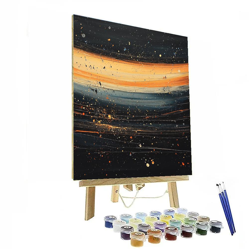 Jackson Pollock Inspired Cosmic Flux Horizon Painting by numbers kit