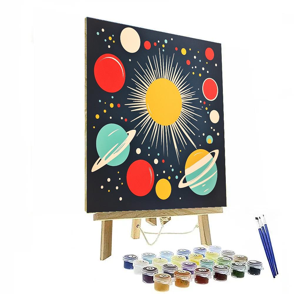 Henri Matisse Inspired Cutout Solar System DIY paint by numbers