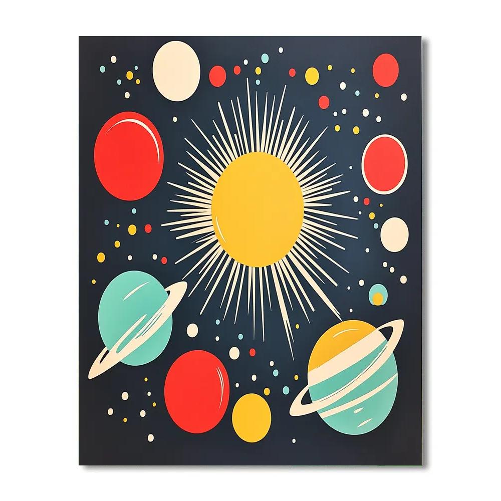 Henri Matisse Inspired Cutout Solar System DIY paint by numbers