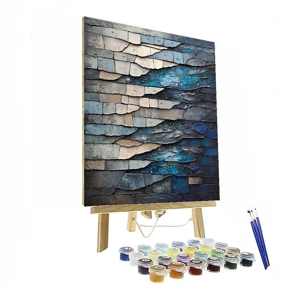 Jean Paul Riopelle Inspired Celestial Tectonic Shoreline paint by number