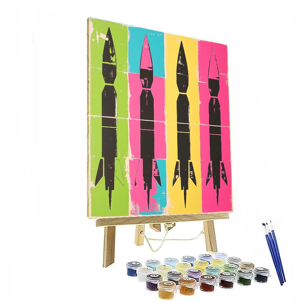 Andy Warhol Inspired Pop Rocket Repeats paint by color
