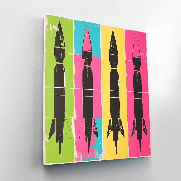 Andy Warhol Inspired Pop Rocket Repeats paint by color