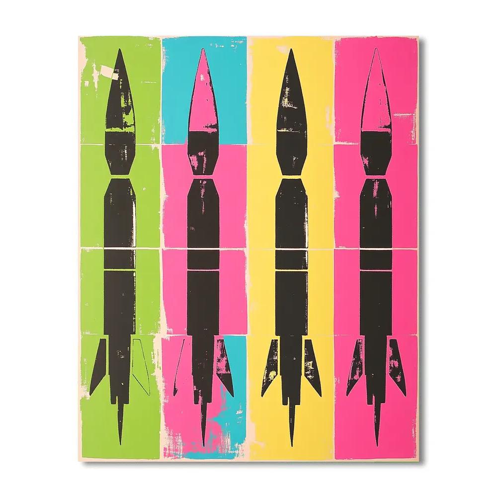 Andy Warhol Inspired Pop Rocket Repeats paint by color