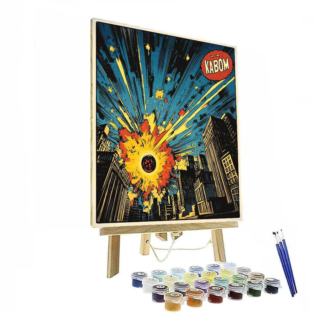 Roy Lichtenstein Inspired Comic Meteor Strike Painting by numbers kit