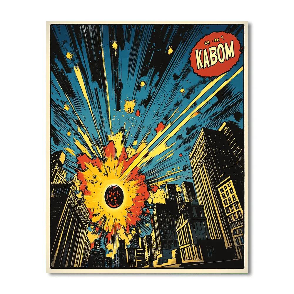 Roy Lichtenstein Inspired Comic Meteor Strike Painting by numbers kit