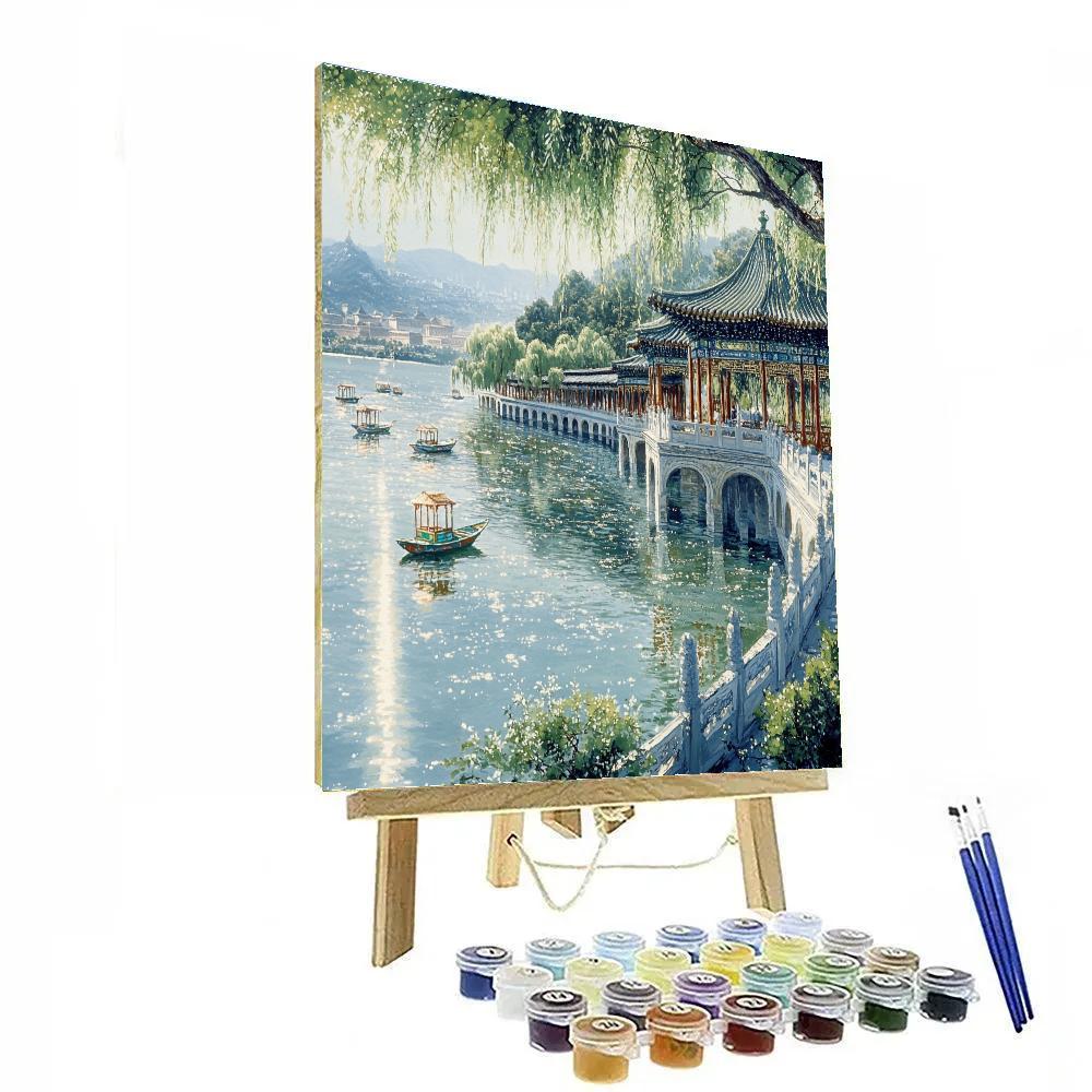 Summer Palace Lakefront Beijing China paint by color