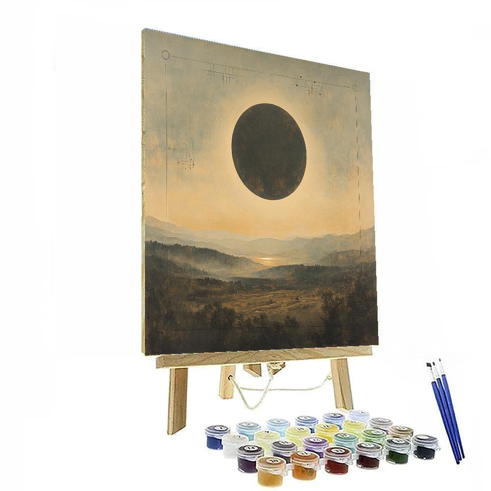 Leonardo Da Vinci Inspired Solar Eclipse Penumbra painting number kit