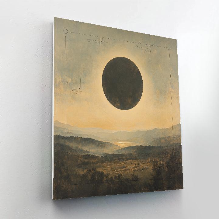 Leonardo Da Vinci Inspired Solar Eclipse Penumbra painting number kit