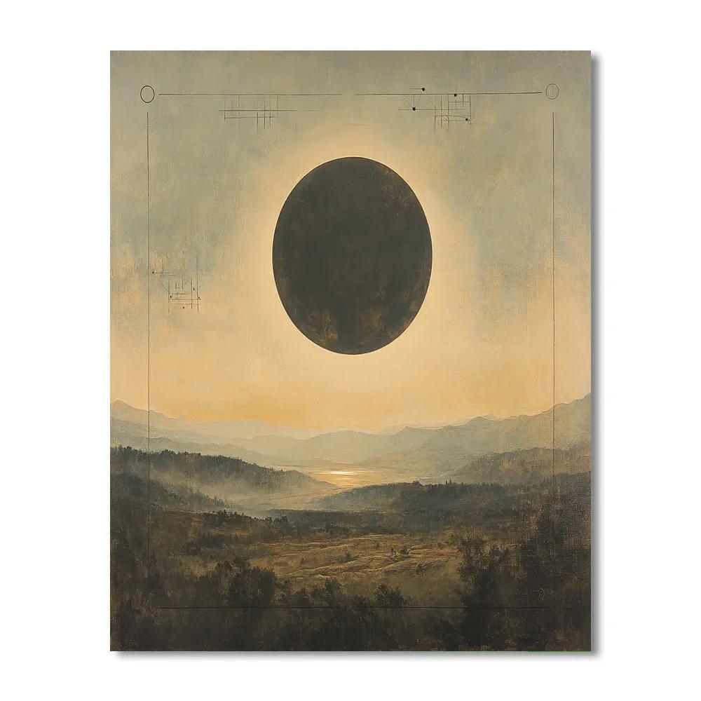 Leonardo Da Vinci Inspired Solar Eclipse Penumbra painting number kit