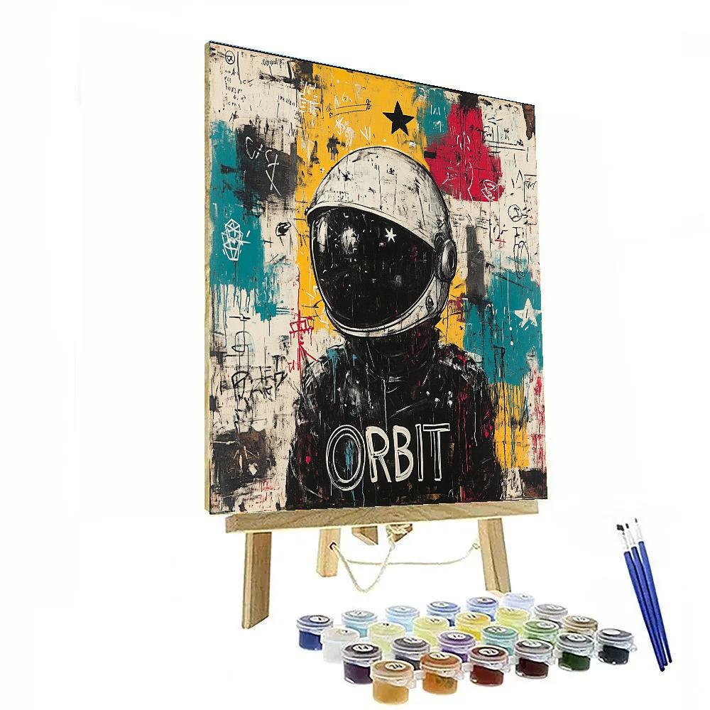 Jean Michel Basquiat Inspired Street Astronaut paint by color