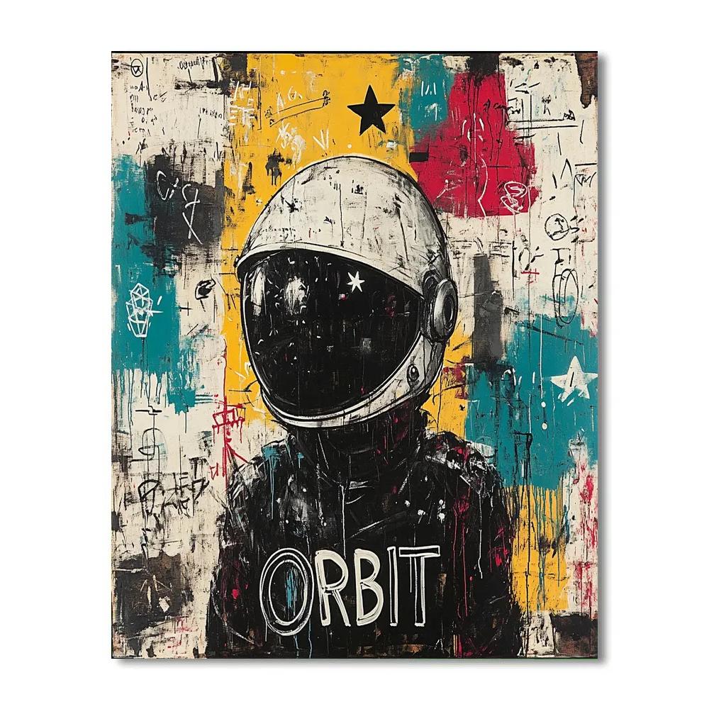 Jean Michel Basquiat Inspired Street Astronaut paint by color