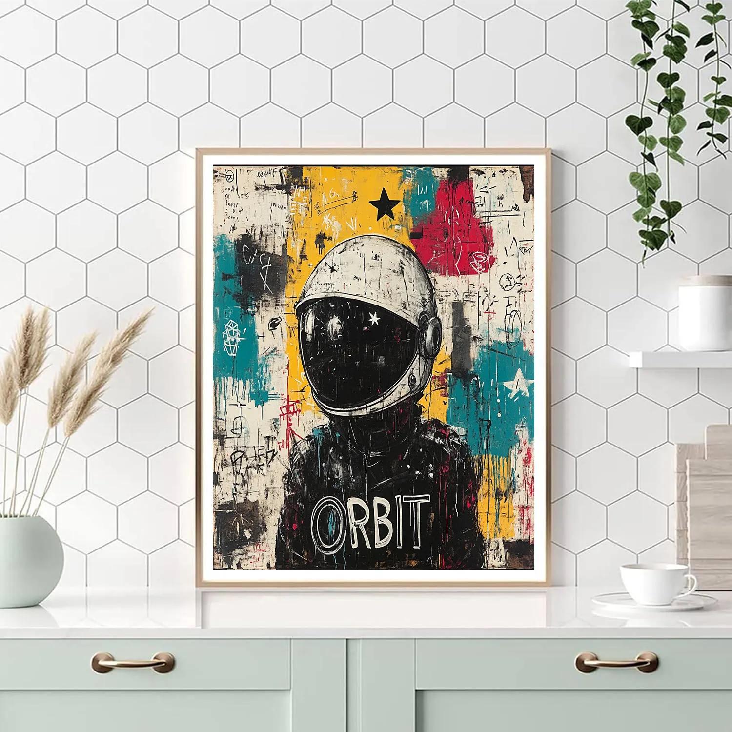 Jean Michel Basquiat Inspired Street Astronaut paint by color