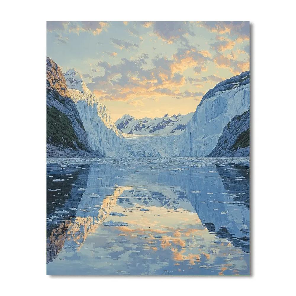 Lawren Harris Inspired Luminous Glacier Bay paint by number