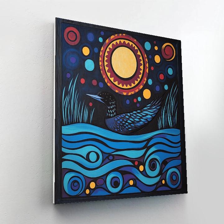 Norval Morrisseau Inspired Loon Songs Of The Moonlit Lake Painting by numbers kit