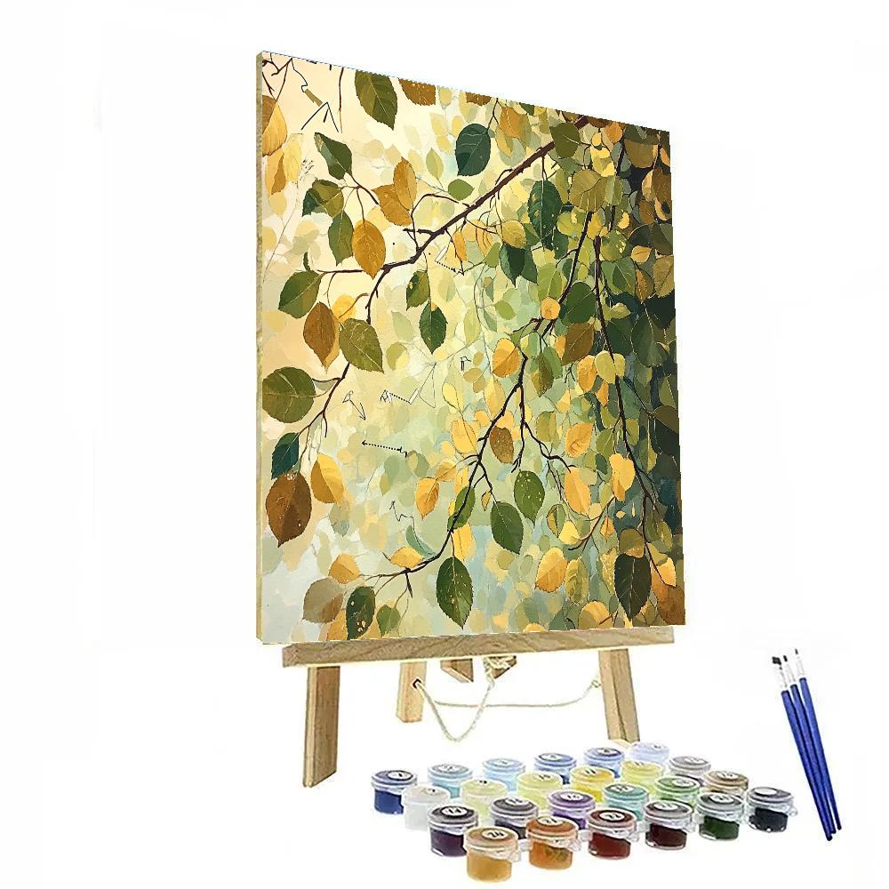 Leonardo Da Vinci Inspired Orchard Breeze Motion paint by color