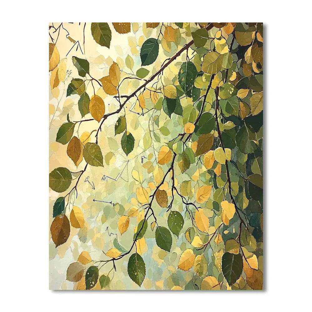 Leonardo Da Vinci Inspired Orchard Breeze Motion paint by color