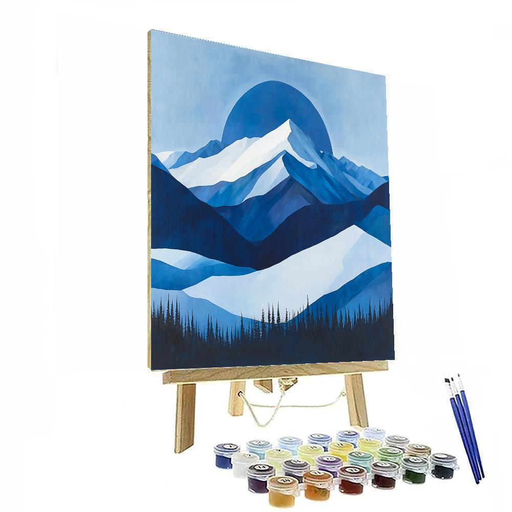 Lawren Harris Inspired Ascending Winter Ridge paint by number