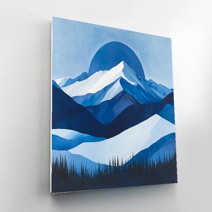 Lawren Harris Inspired Ascending Winter Ridge paint by number