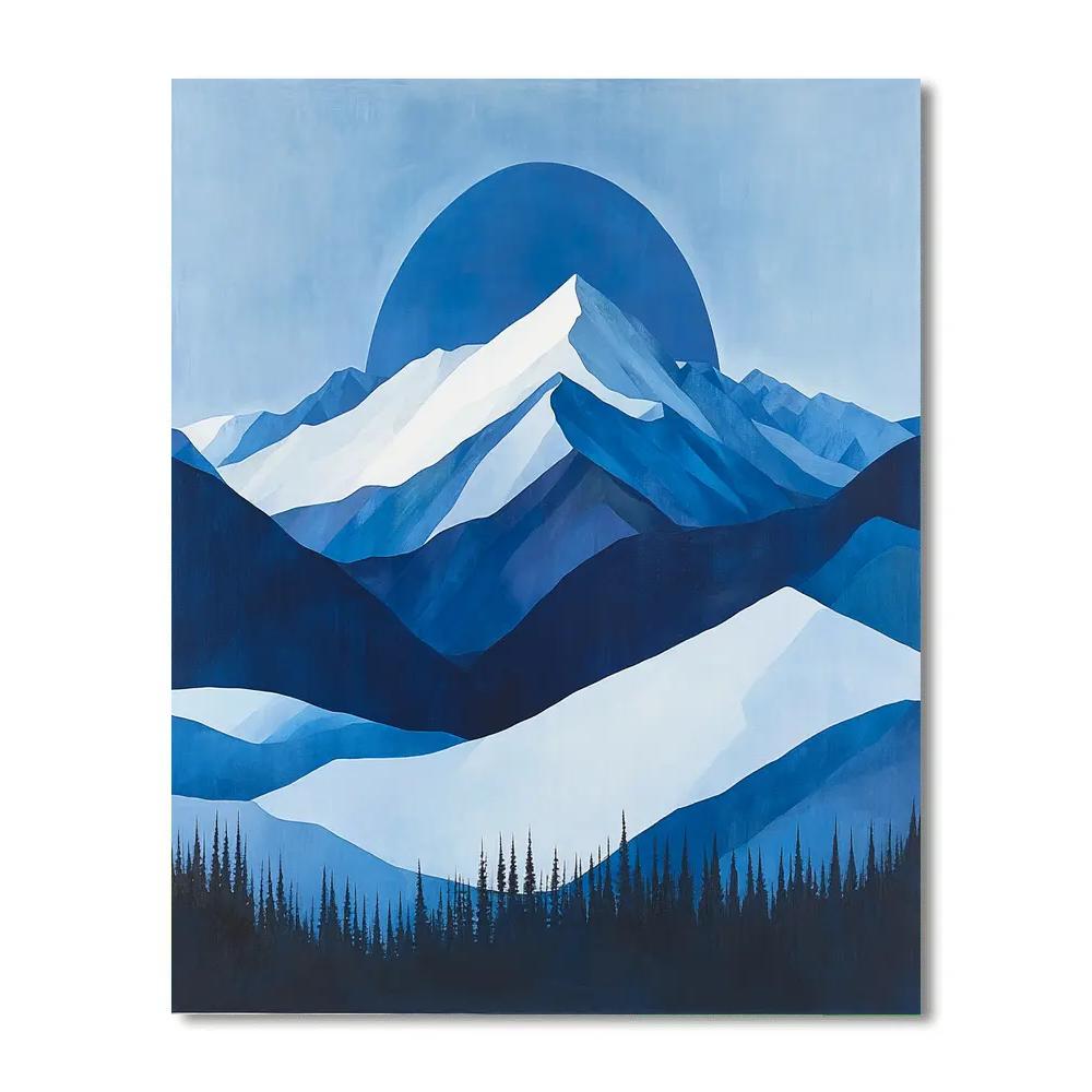 Lawren Harris Inspired Ascending Winter Ridge paint by number
