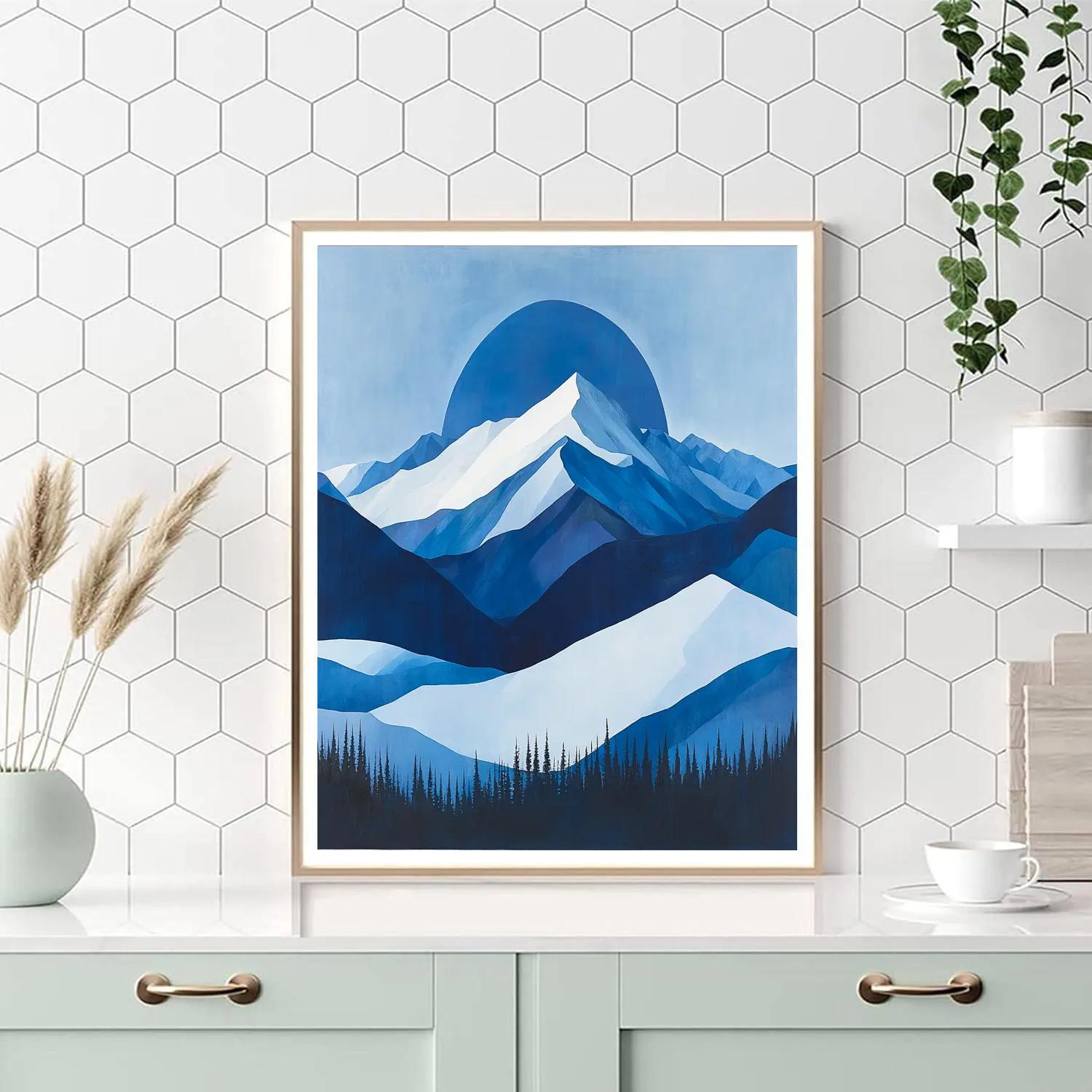 Lawren Harris Inspired Ascending Winter Ridge paint by number