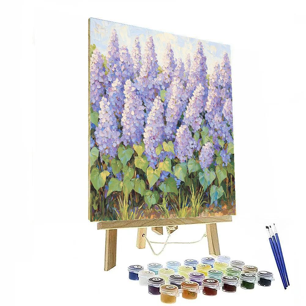 Claude Monet Inspired Spring Lilac Hedge Glow paint by color