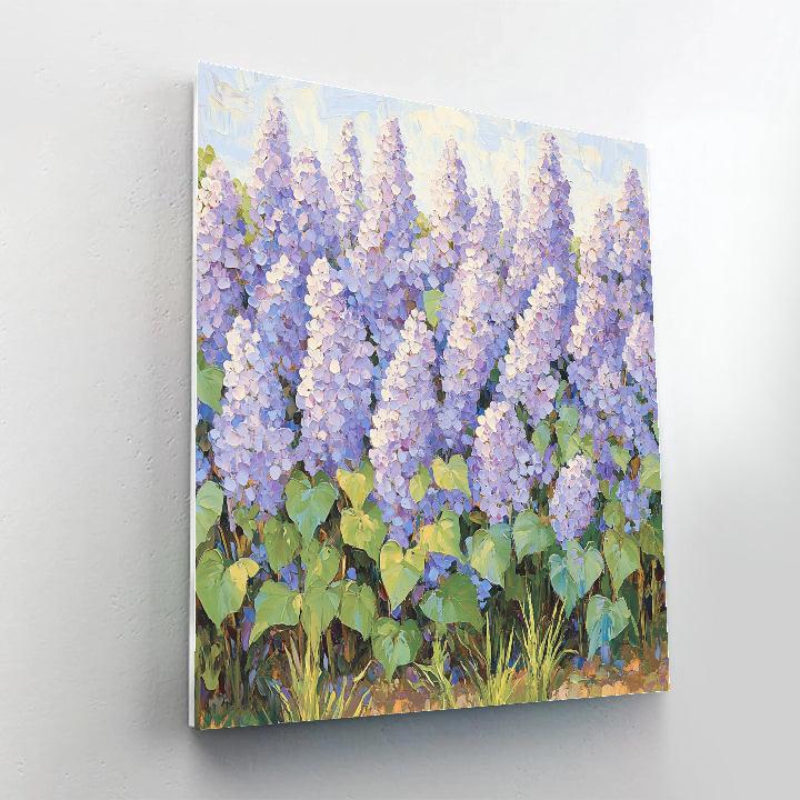 Claude Monet Inspired Spring Lilac Hedge Glow paint by color