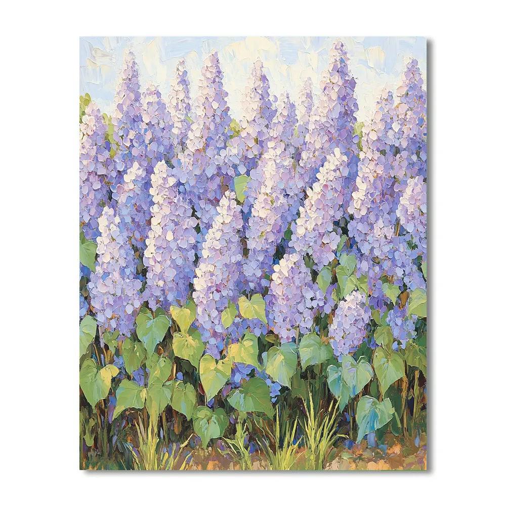 Claude Monet Inspired Spring Lilac Hedge Glow paint by color
