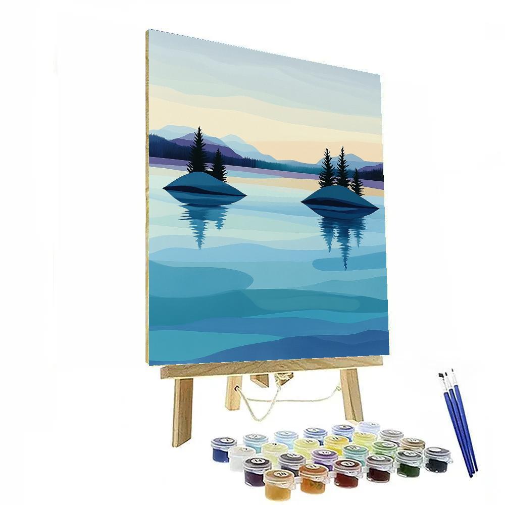 Lawren Harris Inspired Northern Lake With Quiet Islands DIY paint by numbers