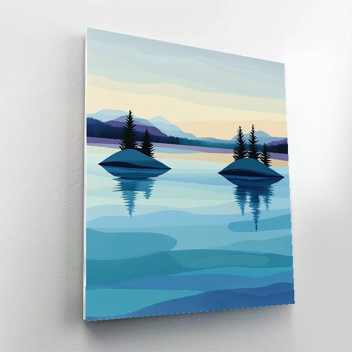 Lawren Harris Inspired Northern Lake With Quiet Islands DIY paint by numbers