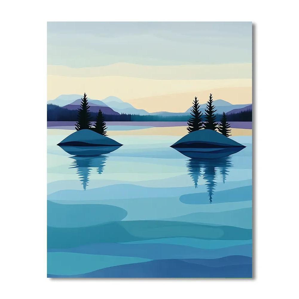 Lawren Harris Inspired Northern Lake With Quiet Islands DIY paint by numbers