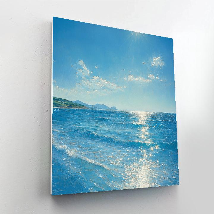 Claude Monet Inspired Azure Bay With Sunlit Ripples paint by number