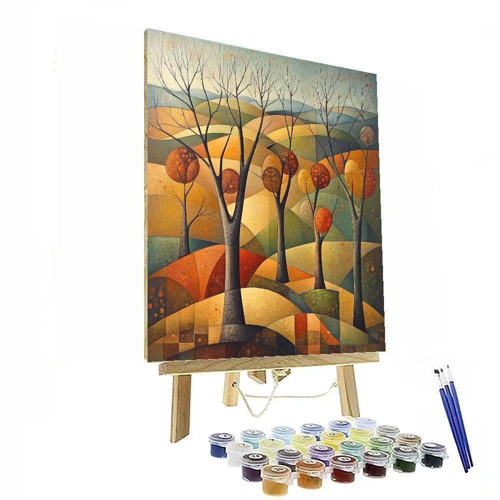 Pablo Picasso Inspired Cubist Autumn Orchard paint by numbers