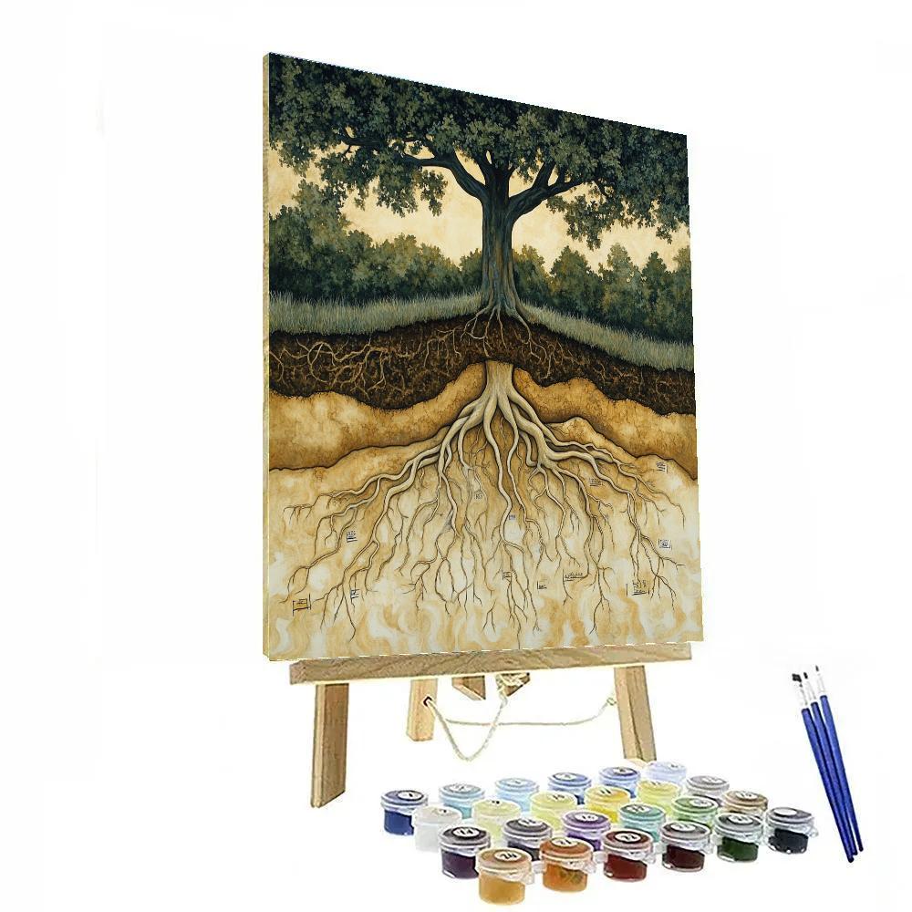 Leonardo Da Vinci Inspired Orchard Roots Revealed DIY paint by numbers