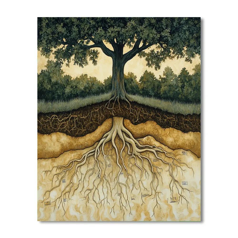 Leonardo Da Vinci Inspired Orchard Roots Revealed DIY paint by numbers