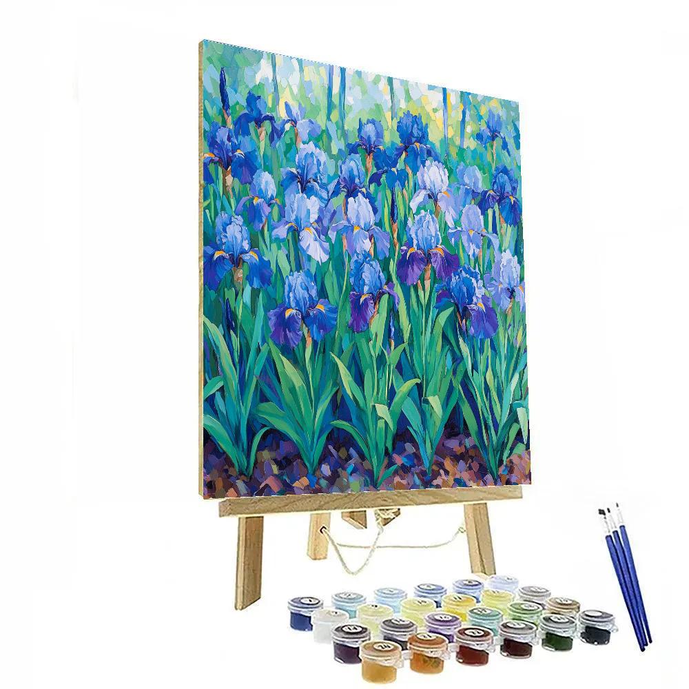 Claude Monet Inspired Morning Light In Iris Bed Numbered painting kits